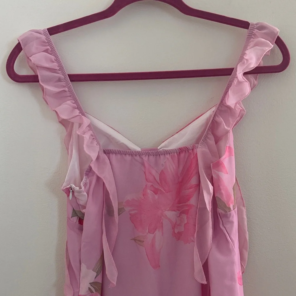 Pink Floral Ruffle Strap Top - Picture 10 of 16